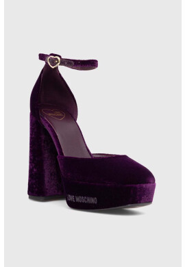 Love Moschino Обувки с дебел ток в лилаво с висок ток JA1028CG1HJP0650 - Pepit.bg