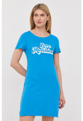 Love Moschino Памучна рокля къс модел със стандартна кройка - Pepit.bg