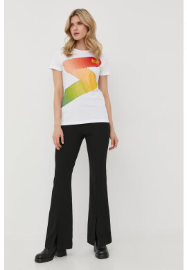 Love Moschino Памучна тениска в бяло - Pepit.bg