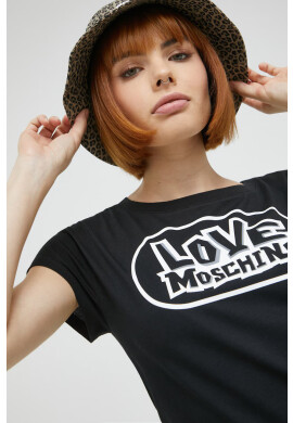 Love Moschino Памучна тениска в бяло - Pepit.bg