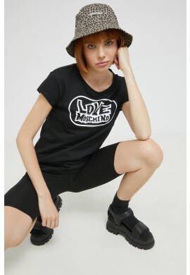 Love Moschino Памучна тениска в бяло - Pepit.bg