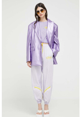Love Moschino Памучна тениска в лилаво - Pepit.bg