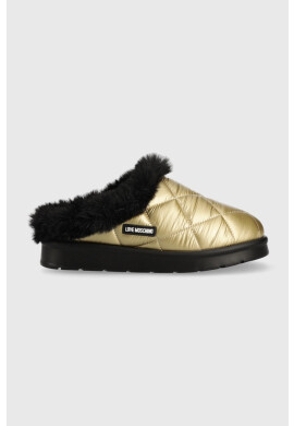 Love Moschino Пантофи в златисто - Pepit.bg