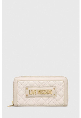 Love Moschino Портмоне дамски в бежово - Pepit.bg