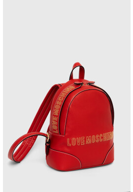 Love Moschino Раница в червено малък размер с апликация - Pepit.bg