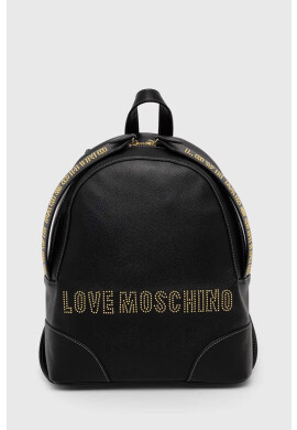 Love Moschino Раница в черно малък размер с апликация - Pepit.bg