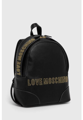 Love Moschino Раница в черно малък размер с апликация - Pepit.bg