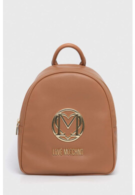 Love Moschino Раница в кафяво малък размер с апликация - Pepit.bg
