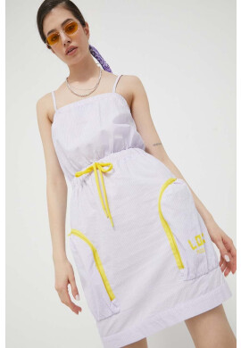 Love Moschino Рокля в лилаво къс модел със стандартна кройка - Pepit.bg