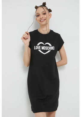 Love Moschino Рокля в черно къс модел със стандартна кройка - Pepit.bg