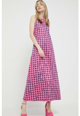 Love Moschino Рокля в розово дълъг модел разкроен модел - Pepit.bg