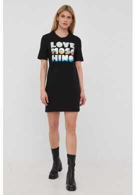 Love Moschino Рокля в черно къс модел със стандартна кройка - Pepit.bg