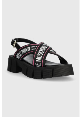 Love Moschino Сандали в черно с платформа JA16186G0GIX200A - Pepit.bg