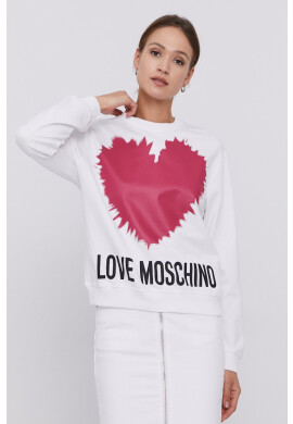 Love Moschino Суичър дамска в черно с апликация - Pepit.bg