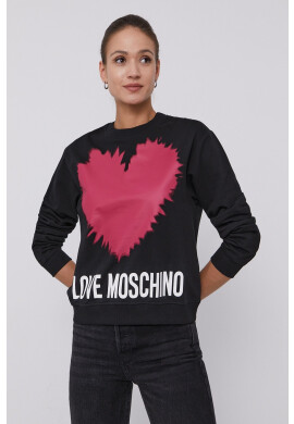 Love Moschino Суичър в черно с принт - Pepit.bg