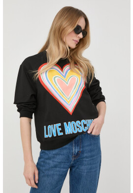 Love Moschino Суичър в черно с принт - Pepit.bg