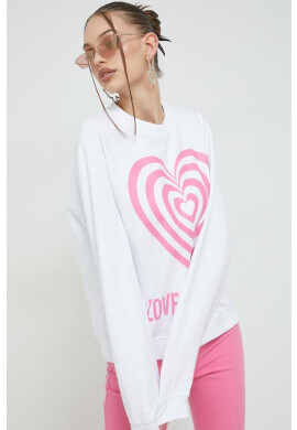 Love Moschino Суичър в бяло с принт - Pepit.bg