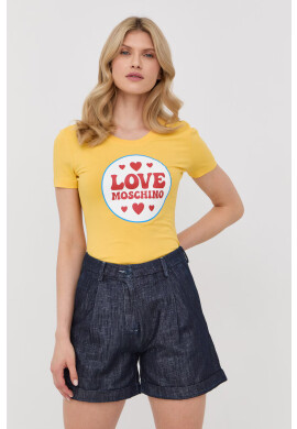 Love Moschino Тениска в жълто - Pepit.bg