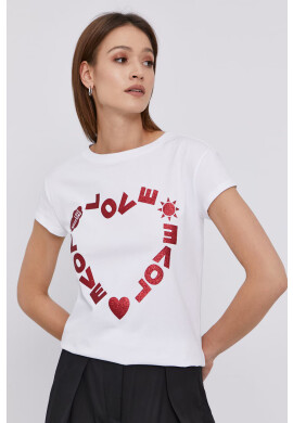 Love Moschino Тениска в бяло - Pepit.bg