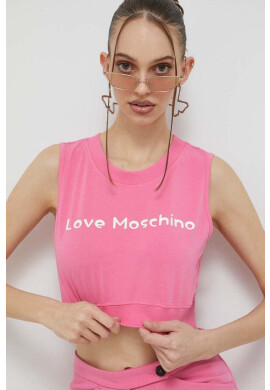Love Moschino Топ дамски в розово - Pepit.bg
