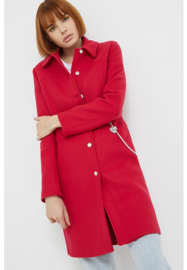 Love Moschino Вълнено палто в червено с преходна изолация - Pepit.bg