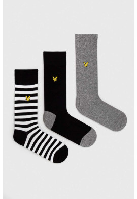 Lyle & Scott Чорапи (3 броя) в черно - Pepit.bg