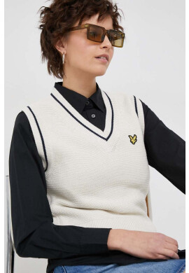 Lyle & Scott Памучен елек в бежово - Pepit.bg