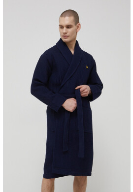 Lyle & Scott Памучен халат Craig в тъмносиньо - Pepit.bg