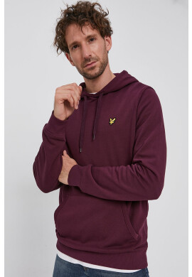 Lyle & Scott Памучен суичър мъжки в лилаво с изчистен дизайн - Pepit.bg