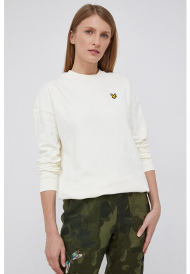 Lyle & Scott Памучен суичър дамски в прозрачен цвят с изчистен дизайн - Pepit.bg