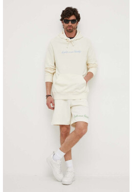 Lyle & Scott Памучен суичър в жълто с качулка с апликация - Pepit.bg