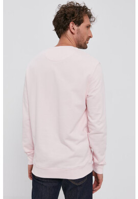 Lyle & Scott Памучен суичър мъжки в розово с изчистен дизайн - Pepit.bg