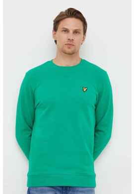 Lyle & Scott Памучен суичър в зелено с изчистен дизайн - Pepit.bg