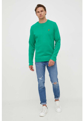 Lyle & Scott Памучен суичър в зелено с изчистен дизайн - Pepit.bg