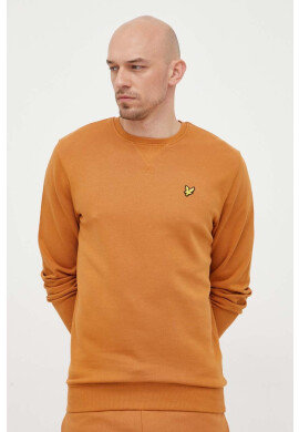 Lyle & Scott Памучен суичър в кафяво с изчистен дизайн - Pepit.bg