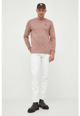 Lyle & Scott Памучен суичър в розово с апликация - Pepit.bg