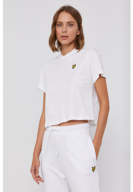 Lyle & Scott Памучна тениска в бяло - Pepit.bg
