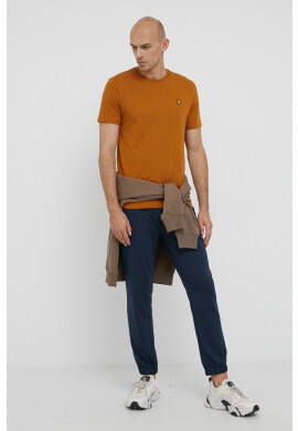 Lyle & Scott Памучна тениска в тюркоазено с изчистен дизайн - Pepit.bg