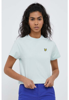 Lyle & Scott Памучна тениска в тюркоазено - Pepit.bg