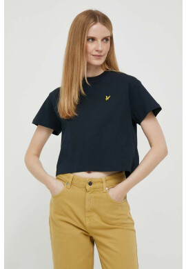 Lyle & Scott Памучна тениска в тъмносиньо - Pepit.bg