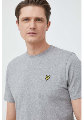 Lyle & Scott Памучна тениска в сиво меланж на - Pepit.bg