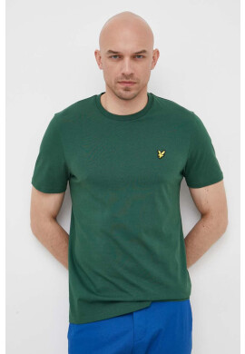 Lyle & Scott Памучна тениска в зелено с изчистен дизайн - Pepit.bg