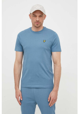 Lyle & Scott Памучна тениска в черно с изчистен дизайн - Pepit.bg