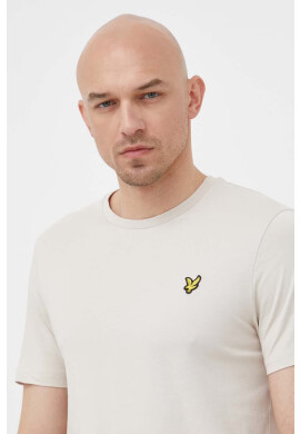Lyle & Scott Памучна тениска в бежово с изчистен дизайн - Pepit.bg