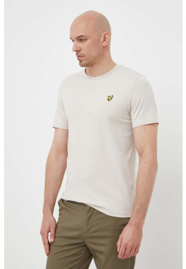Lyle & Scott Памучна тениска в бежово с изчистен дизайн - Pepit.bg