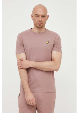 Lyle & Scott Памучна тениска в розово с изчистен дизайн - Pepit.bg