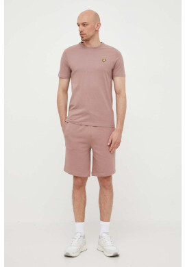 Lyle & Scott Памучна тениска в розово с изчистен дизайн - Pepit.bg