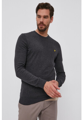 Lyle & Scott Пуловер с вълна мъжки в сиво - Pepit.bg