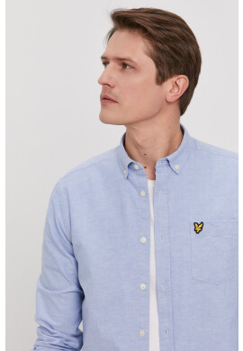 Lyle & Scott Риза мъжка със стандартна кройка с италианска яка - Pepit.bg