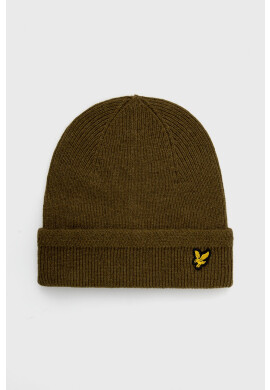 Lyle & Scott Шапка в зелено с фина плетка от вълна - Pepit.bg